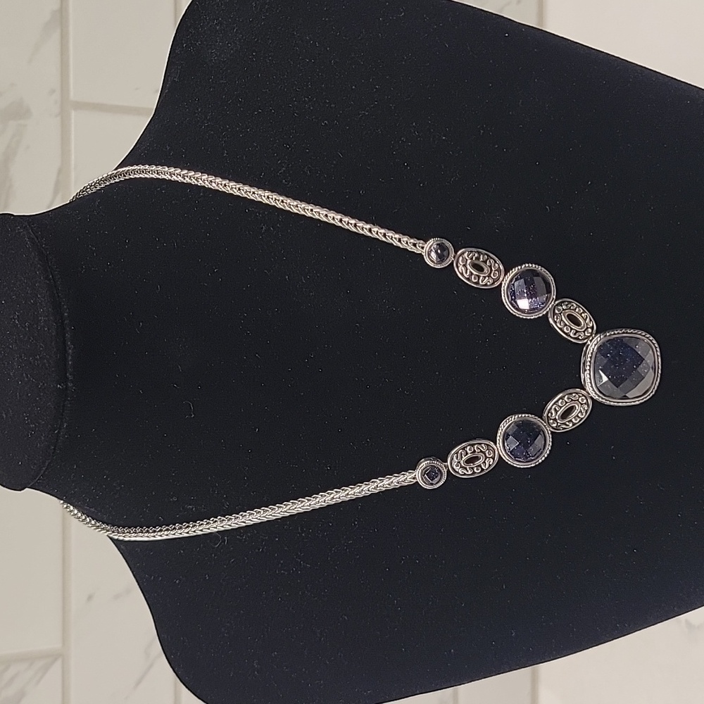 Tocara Stainless Steel Purple Sunstone Necklace